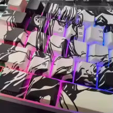 Makima Anime Keycaps Cartoon 129 Keys PBT Keycap Chreey Keycaps Japan Key Cap Dye-sub Mechanical Keyboard Caps for 64/68/71/108